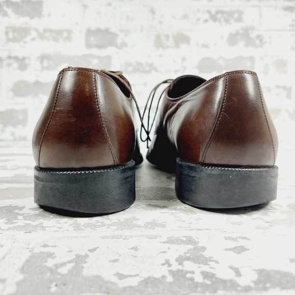Ermenegildo Zegna Brown Leather Lace Up Business Casual Dress Shoes O714 main image 6